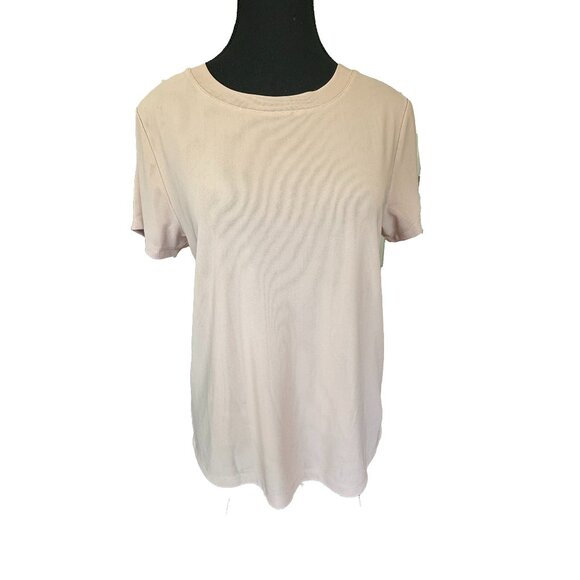 NWOT Sanctuary Blush Pink Sheer Mesh T-Shirt Size S Short Sleeve Crew Neck - Picture 1 of 6